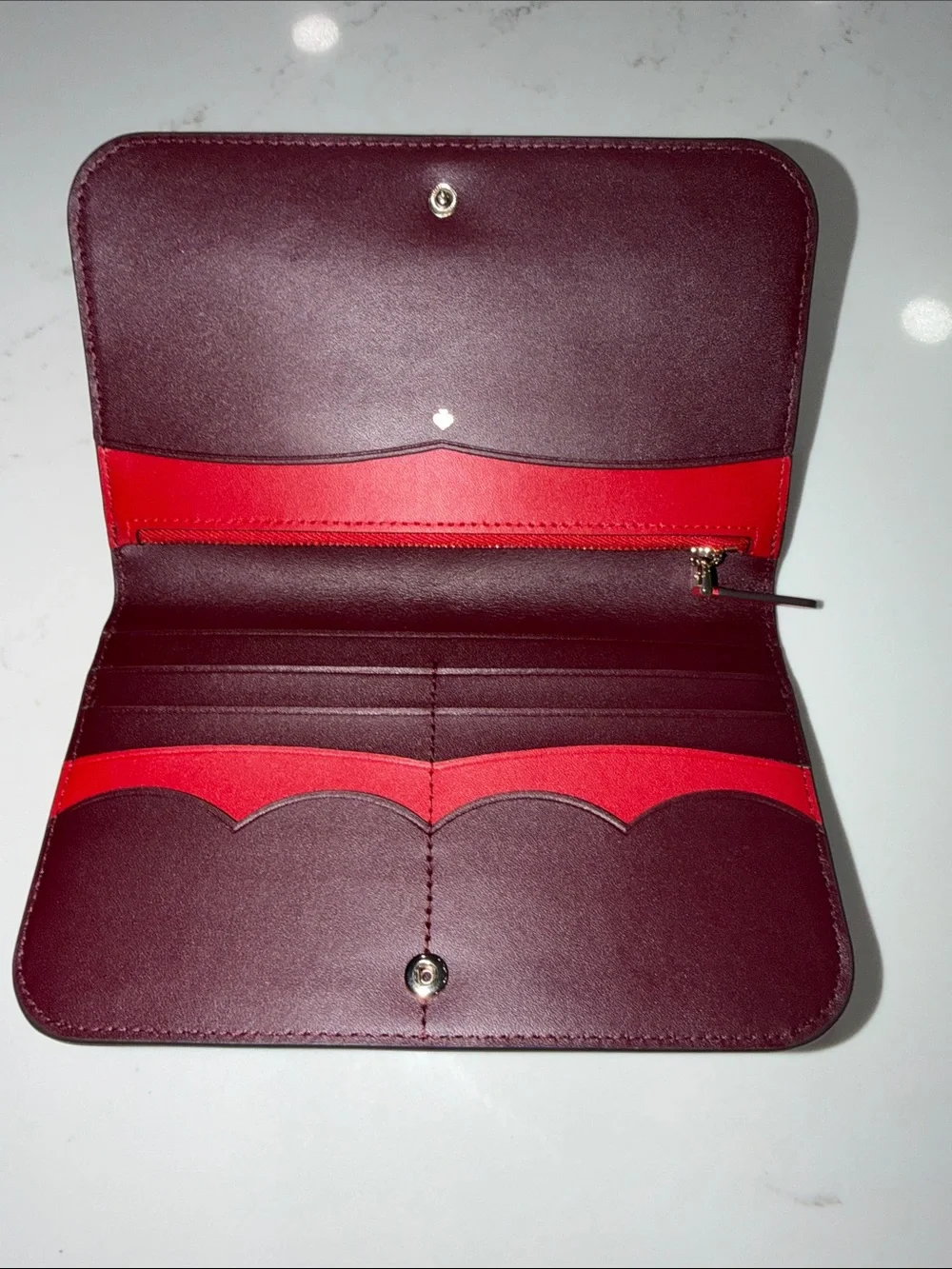 kate spade Red and Burgundy Patchwork Leather Clutch